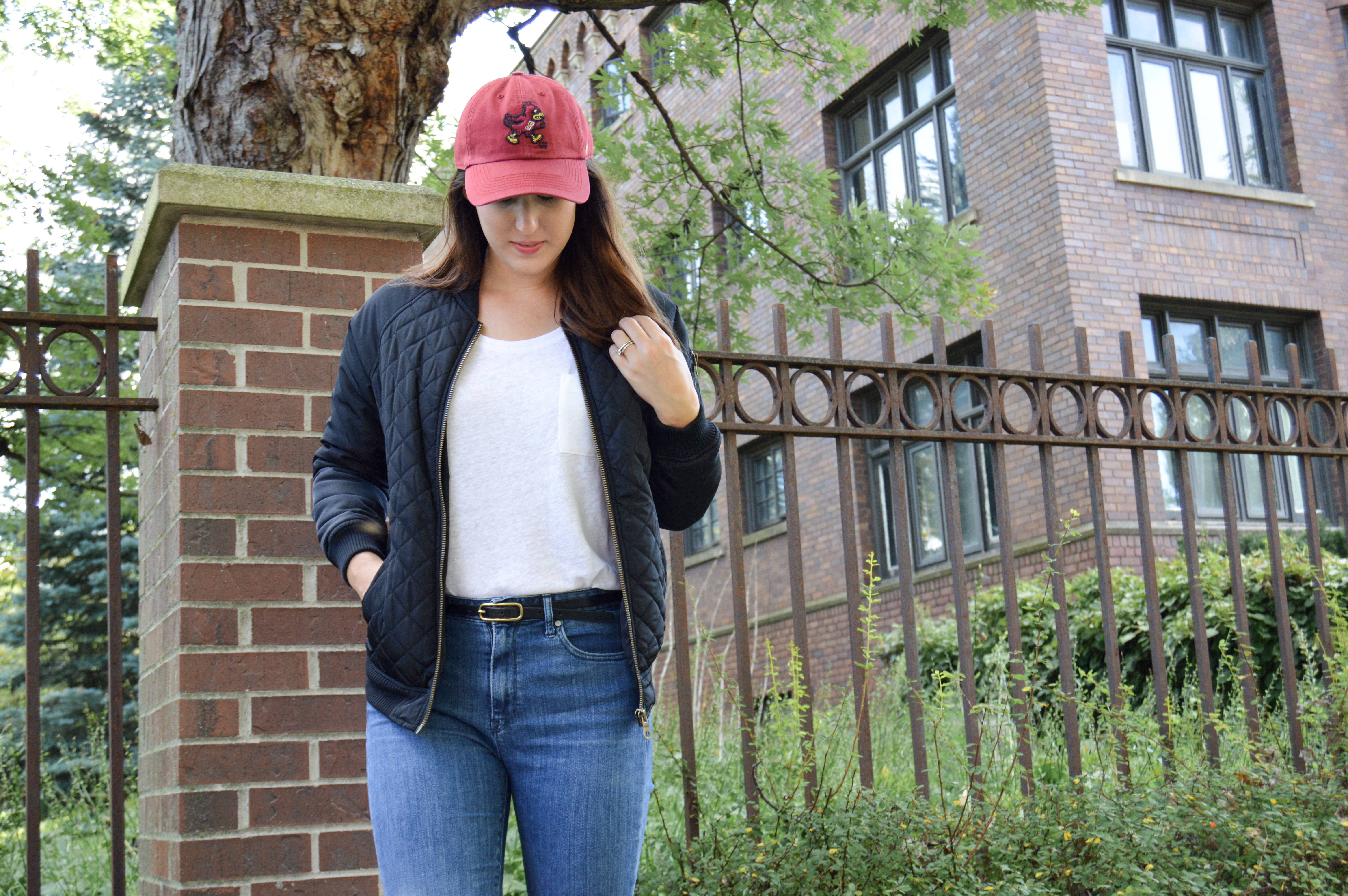 game day outfits - team apparel - bomber jacket