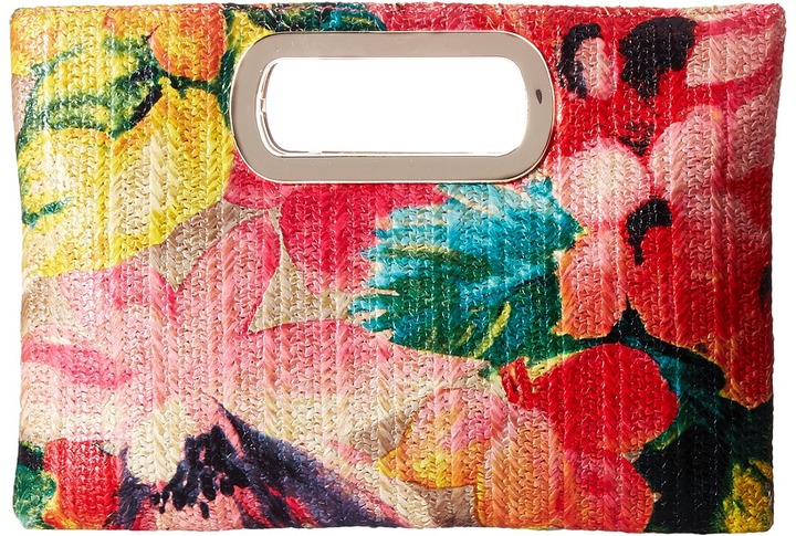 Jessica McClintock Tiffany Printed Floral Straw Clutch - Mother's Day Gift Ideas