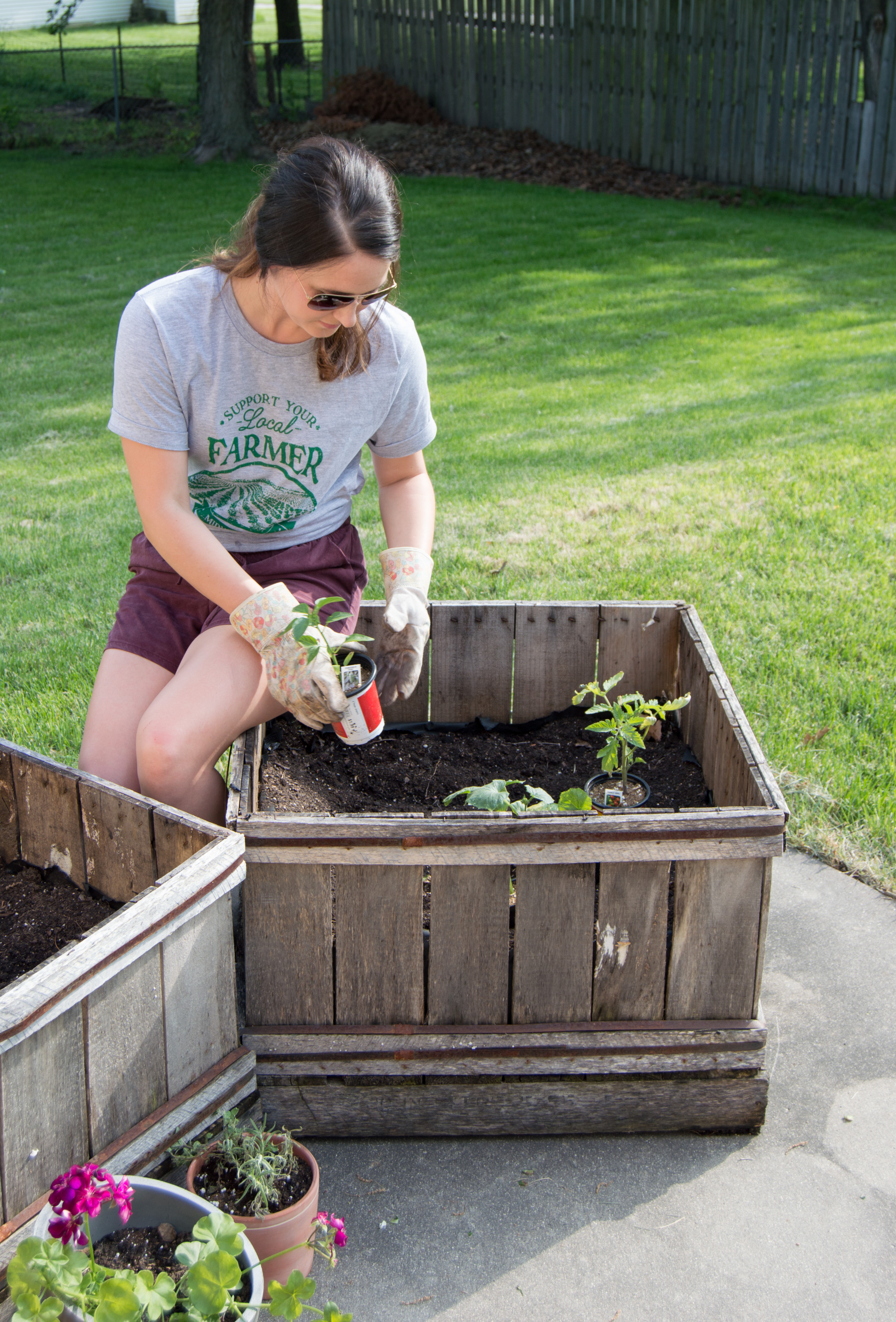 spring planting - Happy Camper Clothing Co. - Support Your Local Farmer's Tee