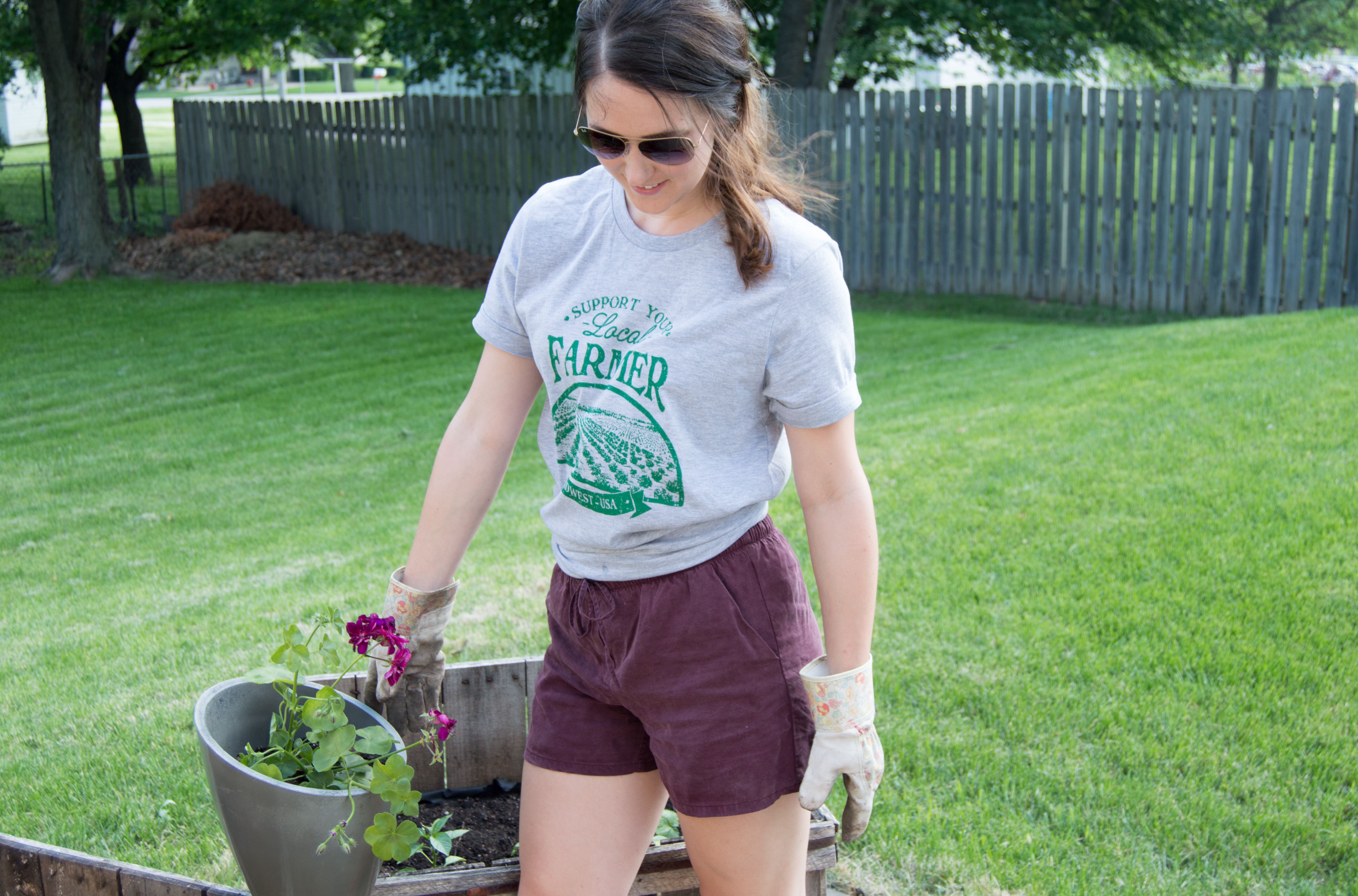 spring planting - Happy Camper Clothing Co. - Support Your Local Farmer's Tee