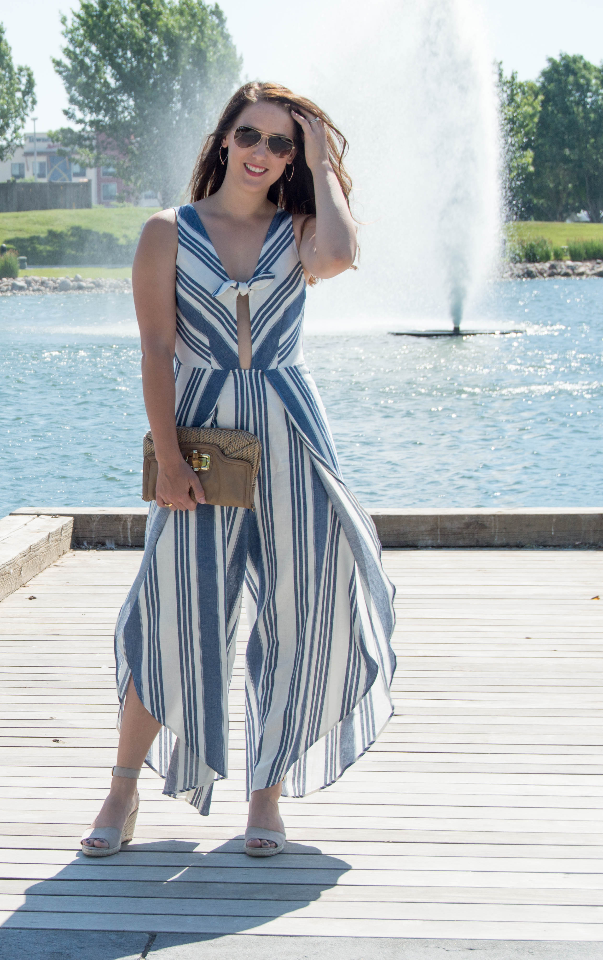 striped jumpsuit - summer fashion