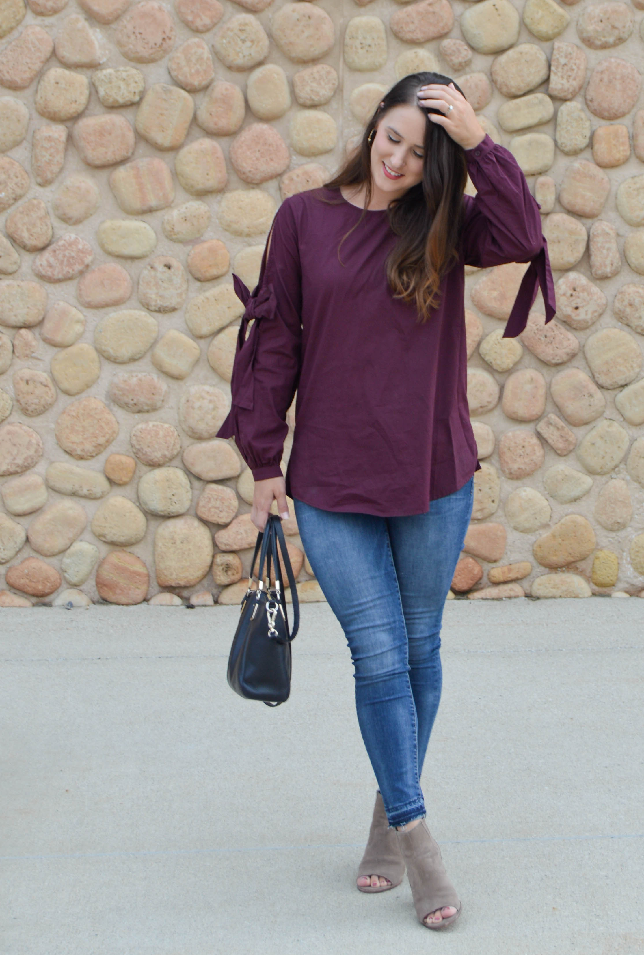 bow sleeve top - women's fall fashion