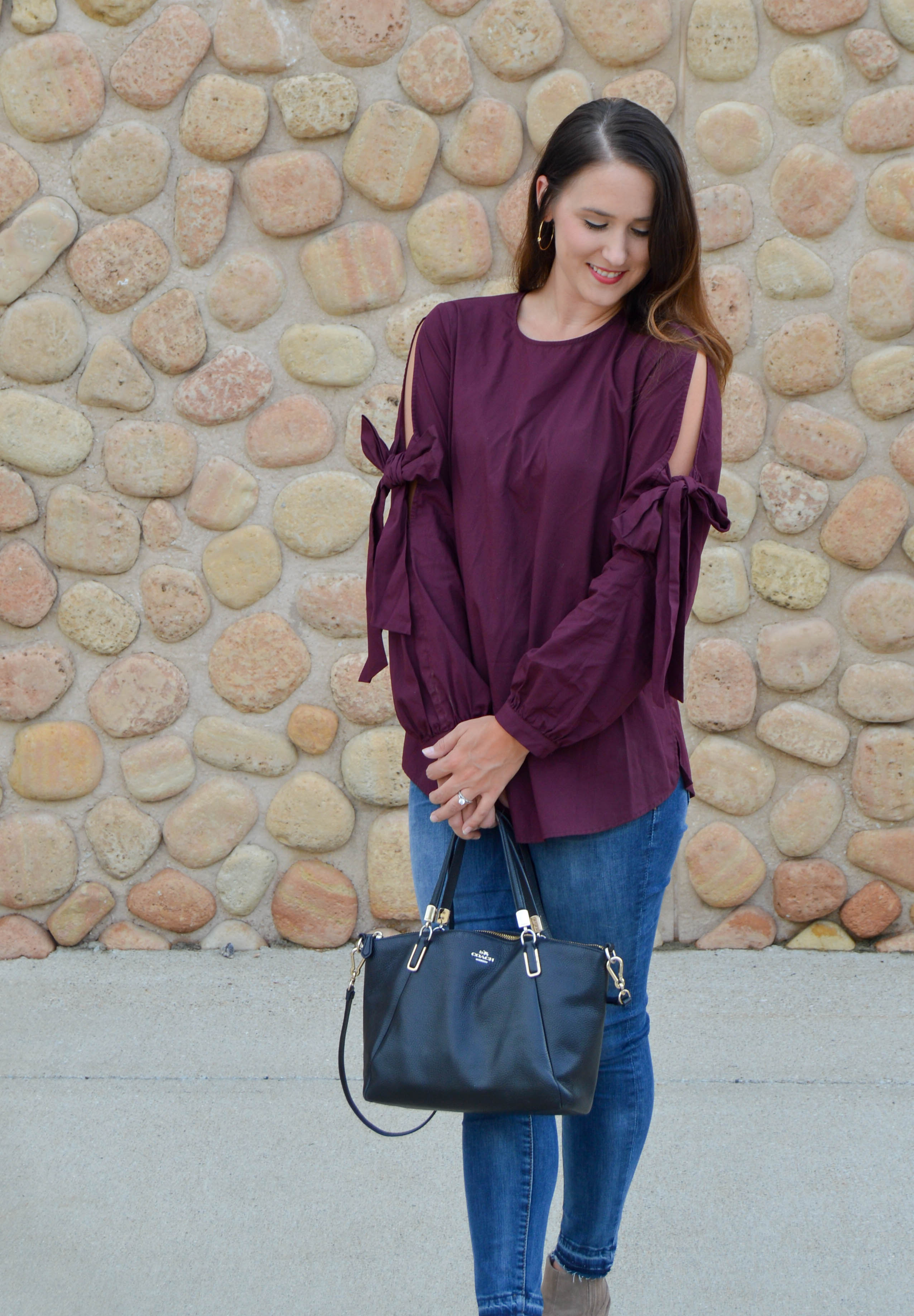 bow sleeve top - women's fall fashion