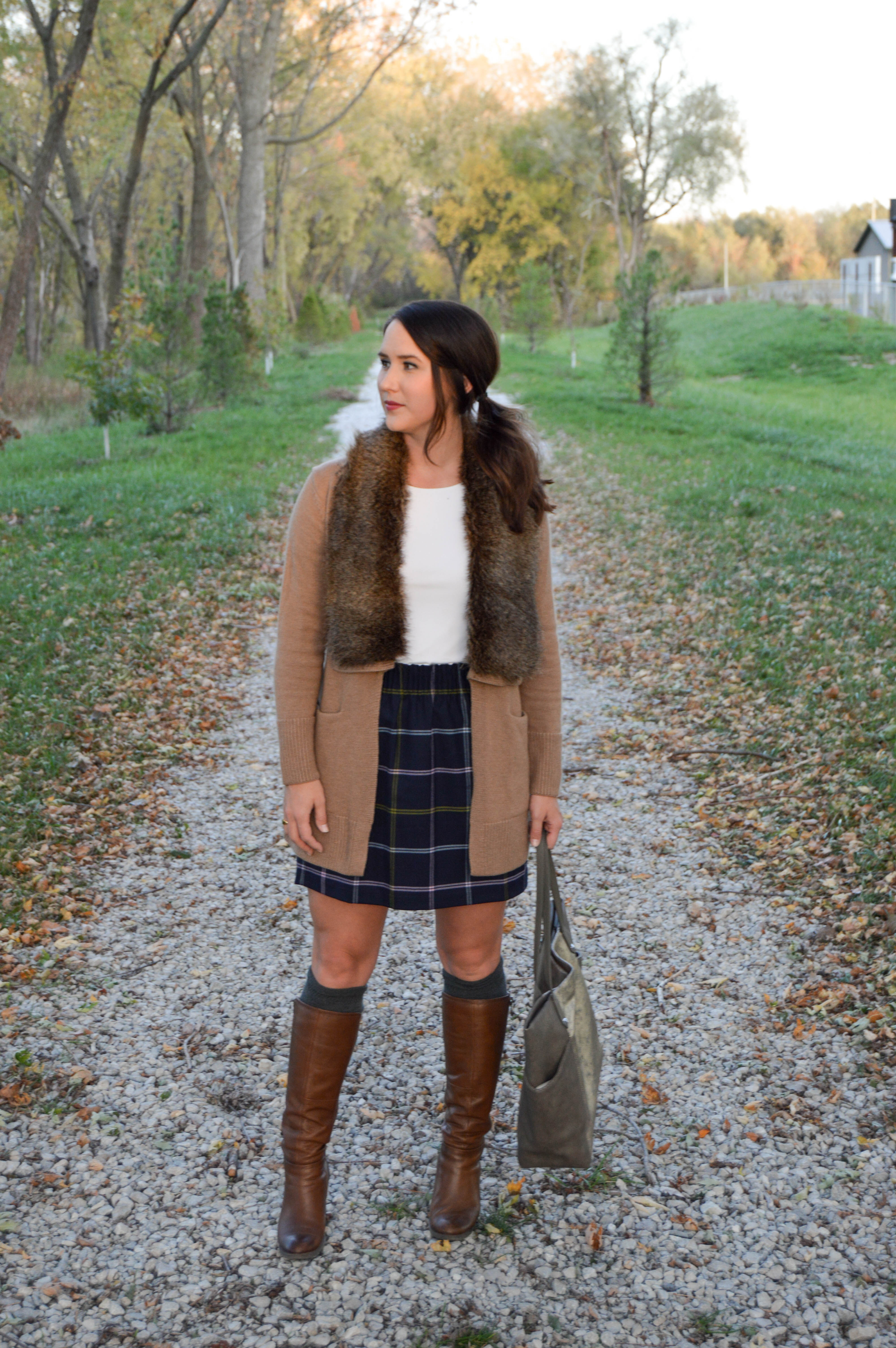 j crew plaid skirt