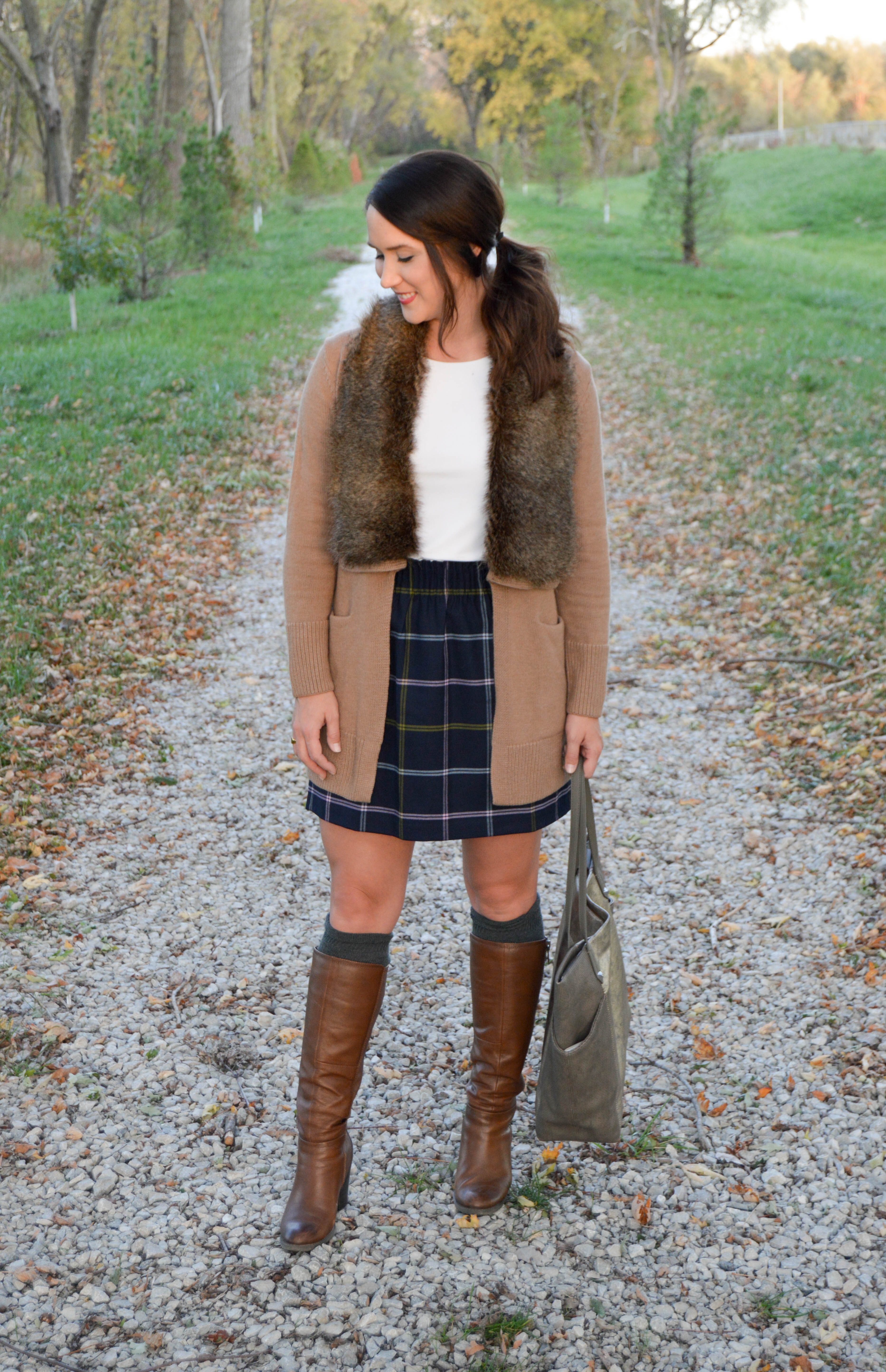 j crew plaid skirt