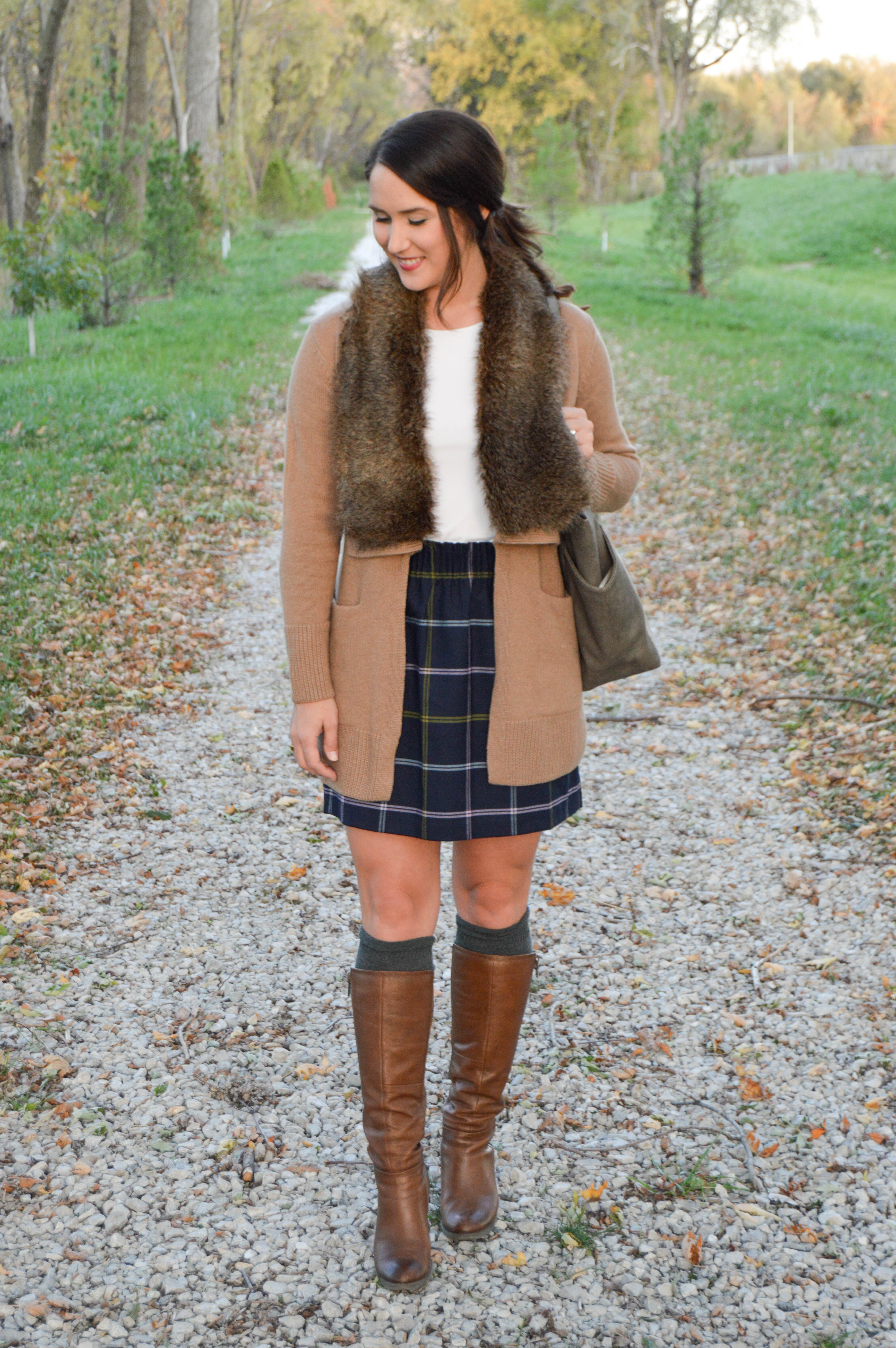 j crew plaid skirt