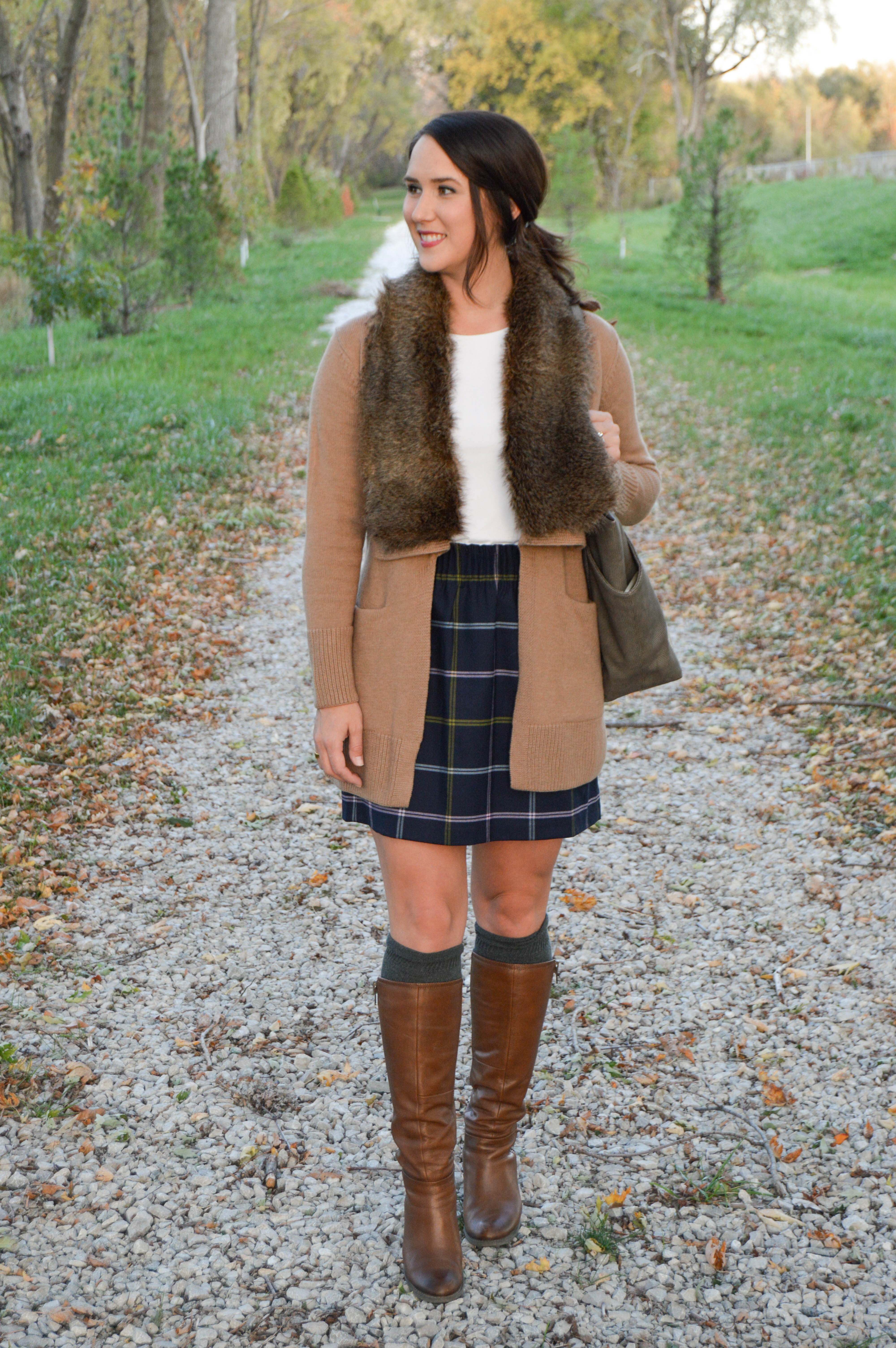 j crew plaid skirt