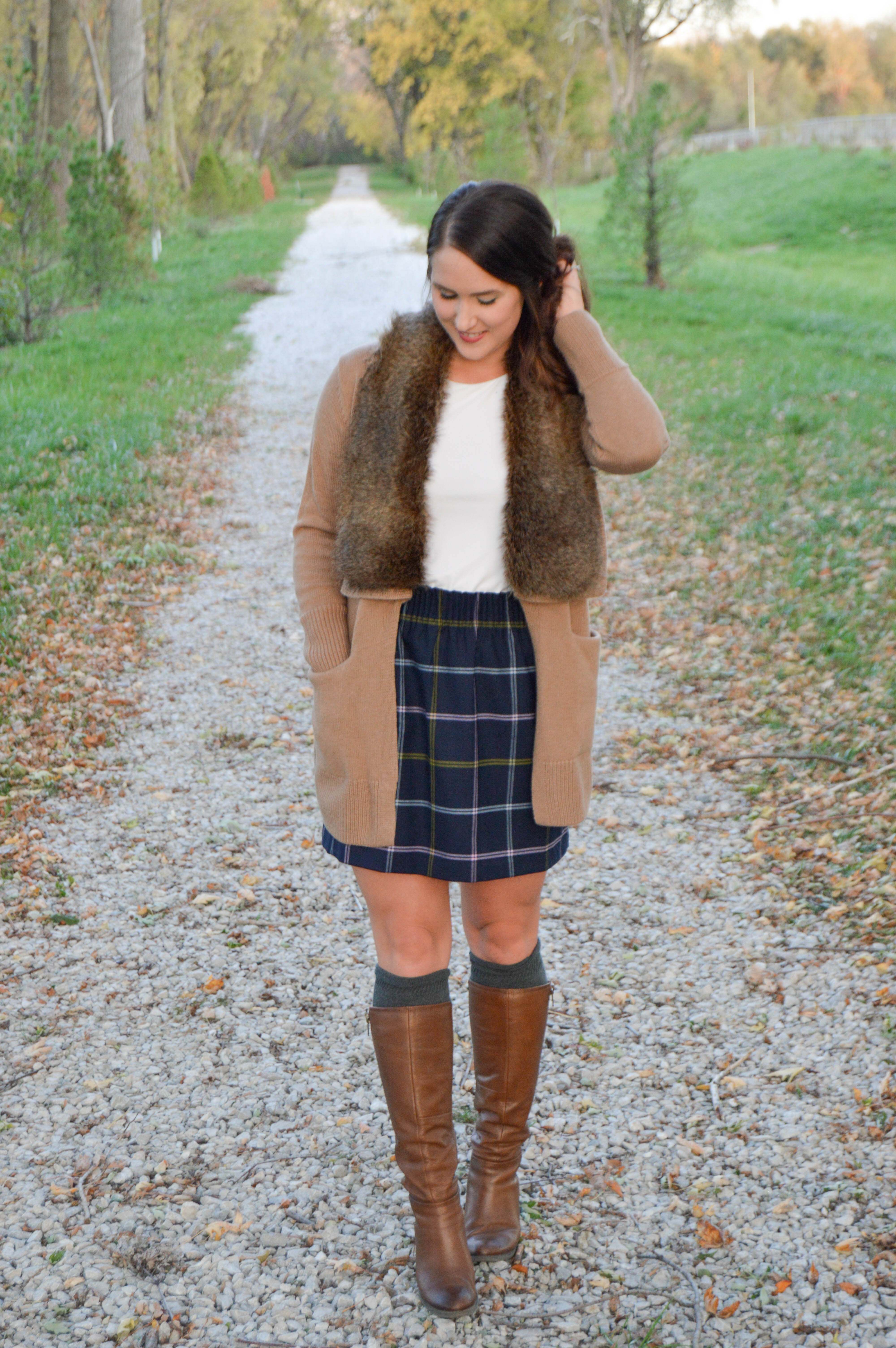 j crew plaid skirt