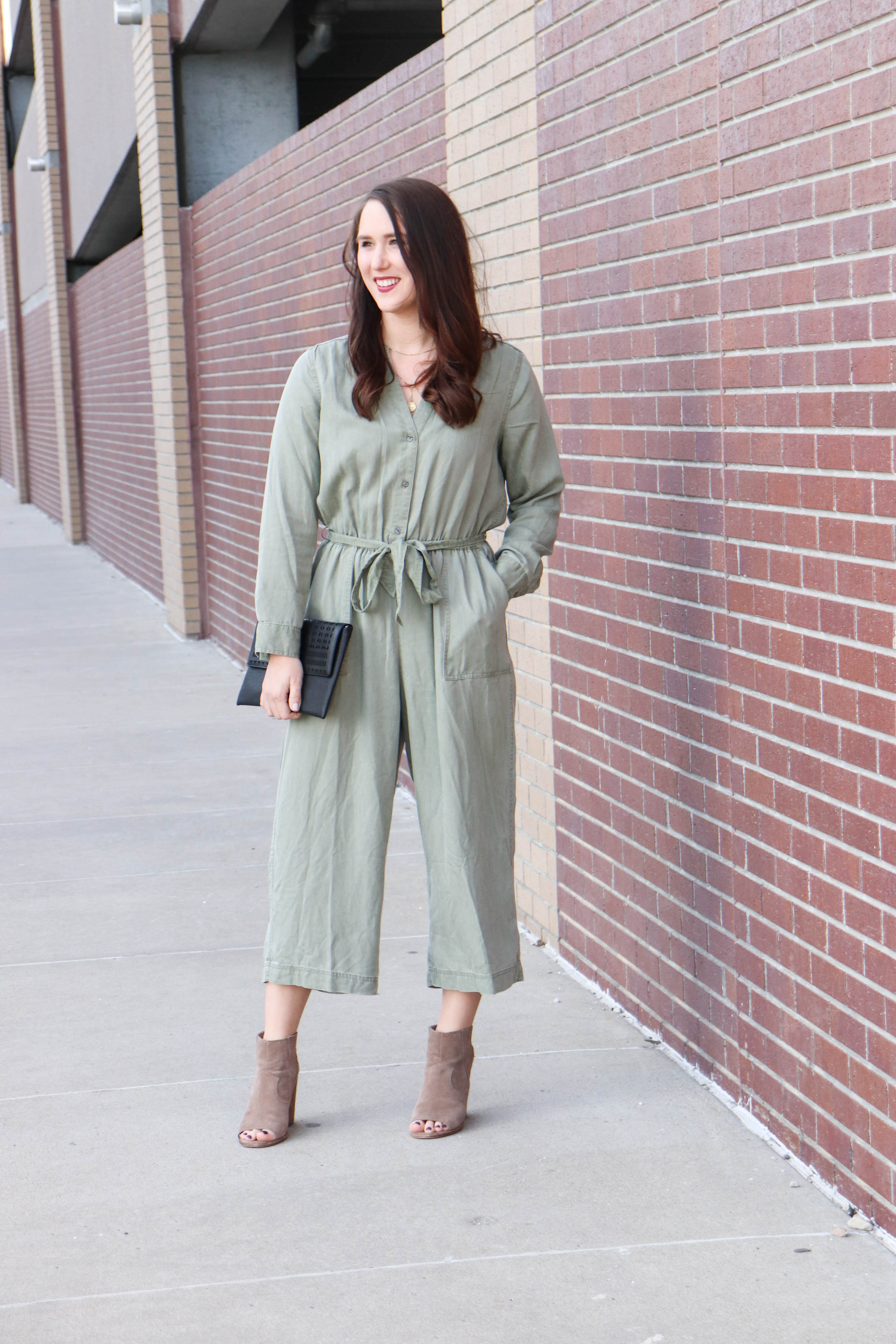 green utility jumpsuit - old navy