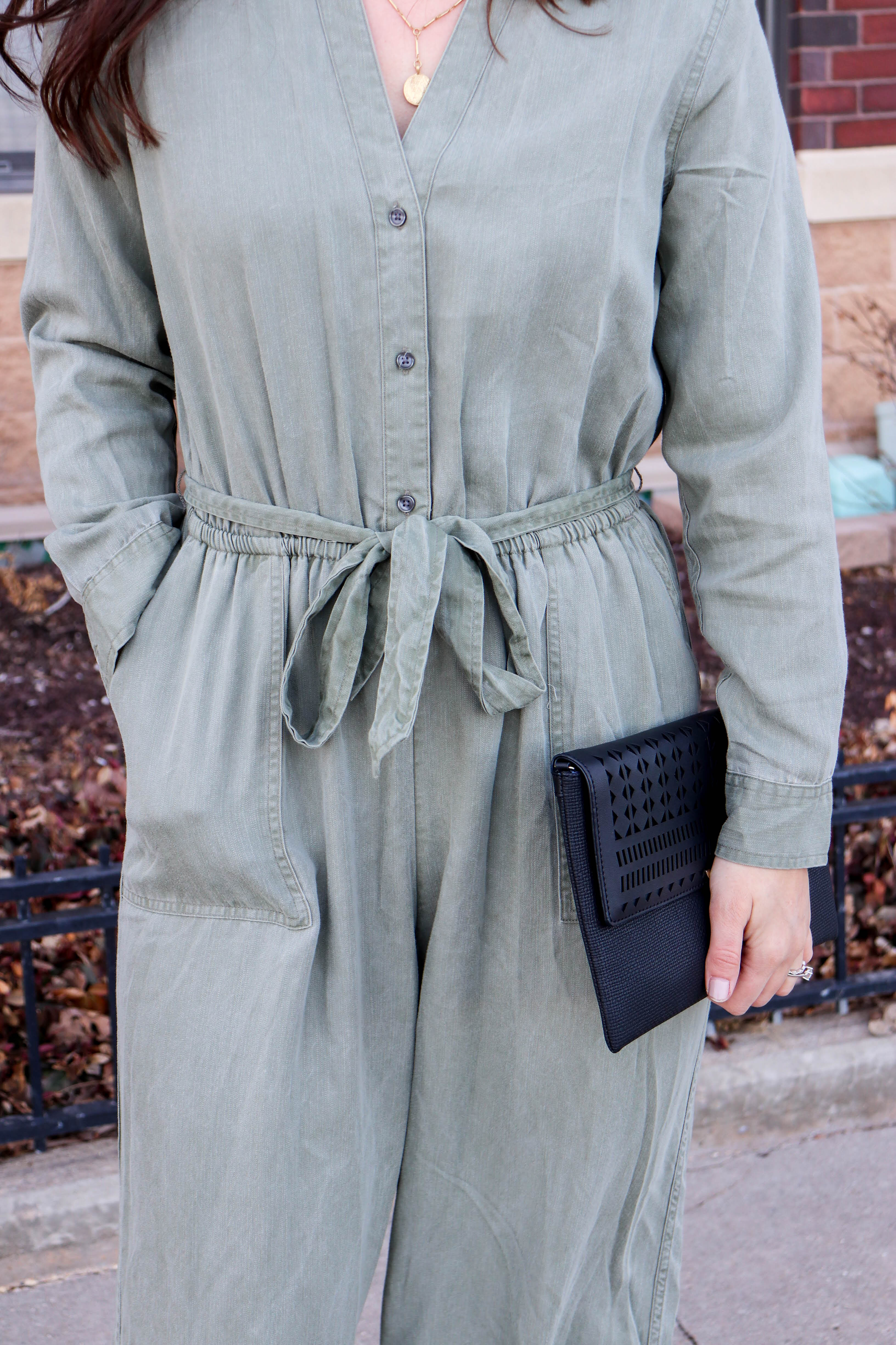 green utility jumpsuit - old navy