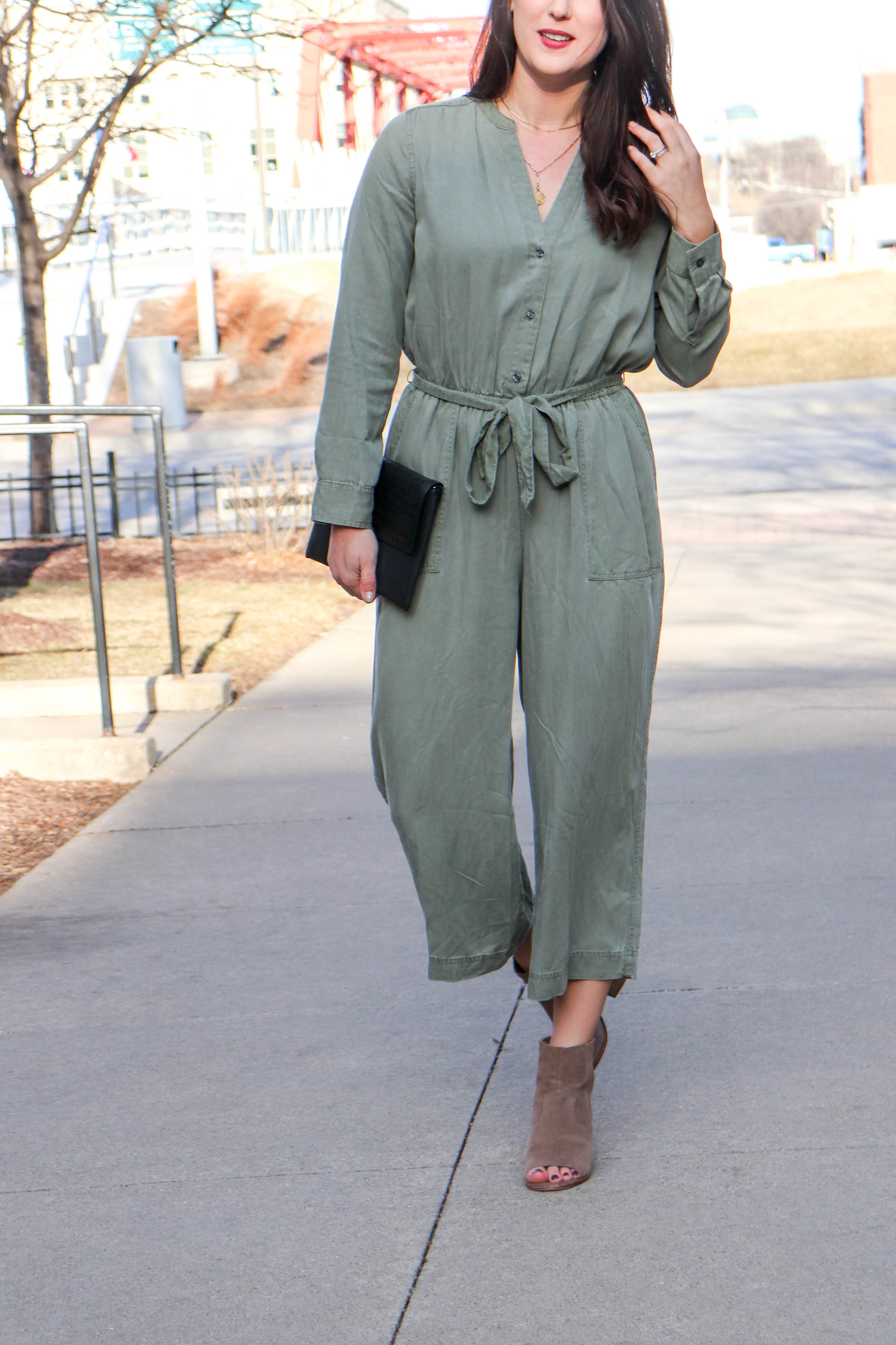 green utility jumpsuit - old navy