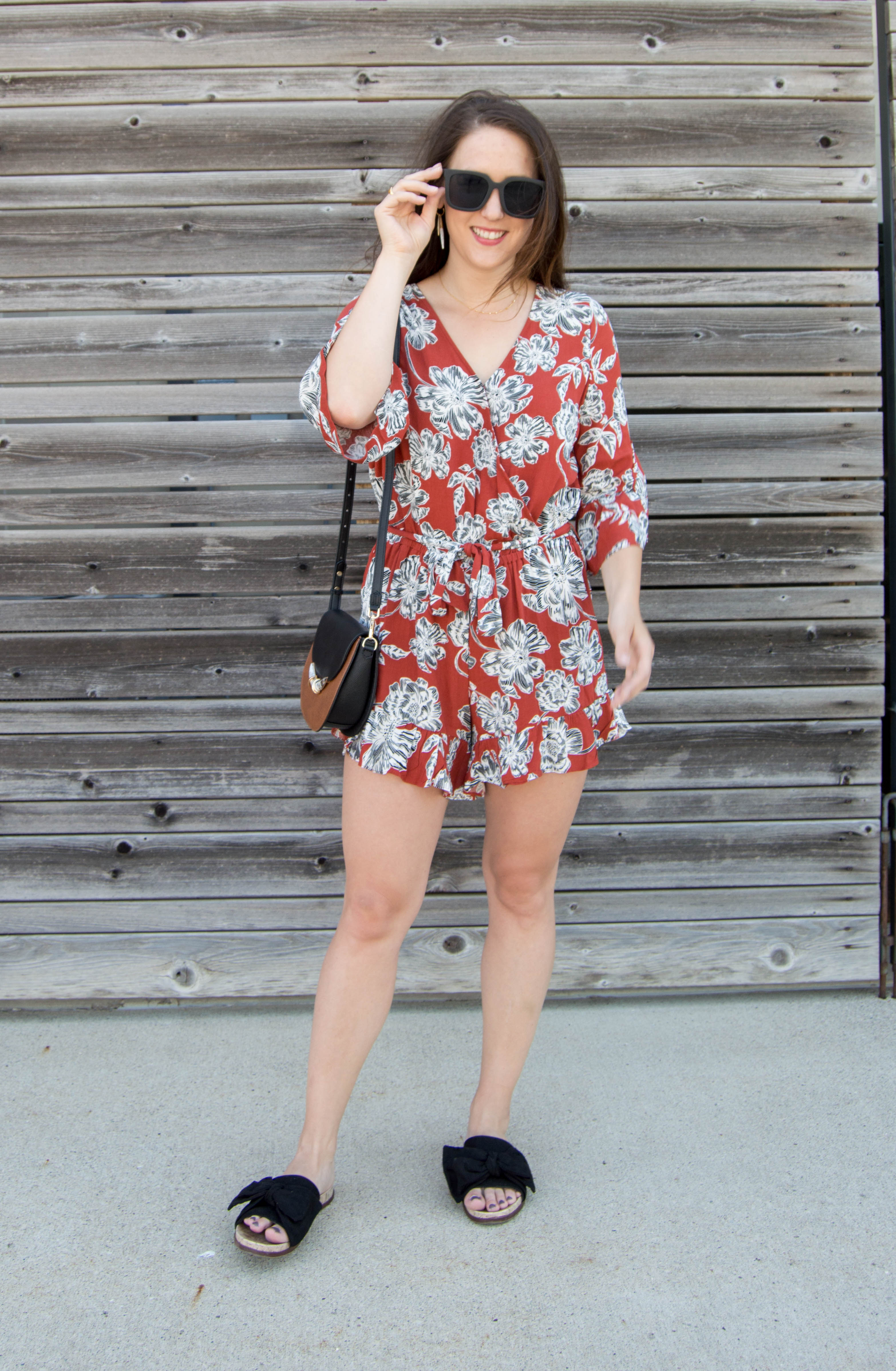 floral romper | who what wear | casual summer fashion
