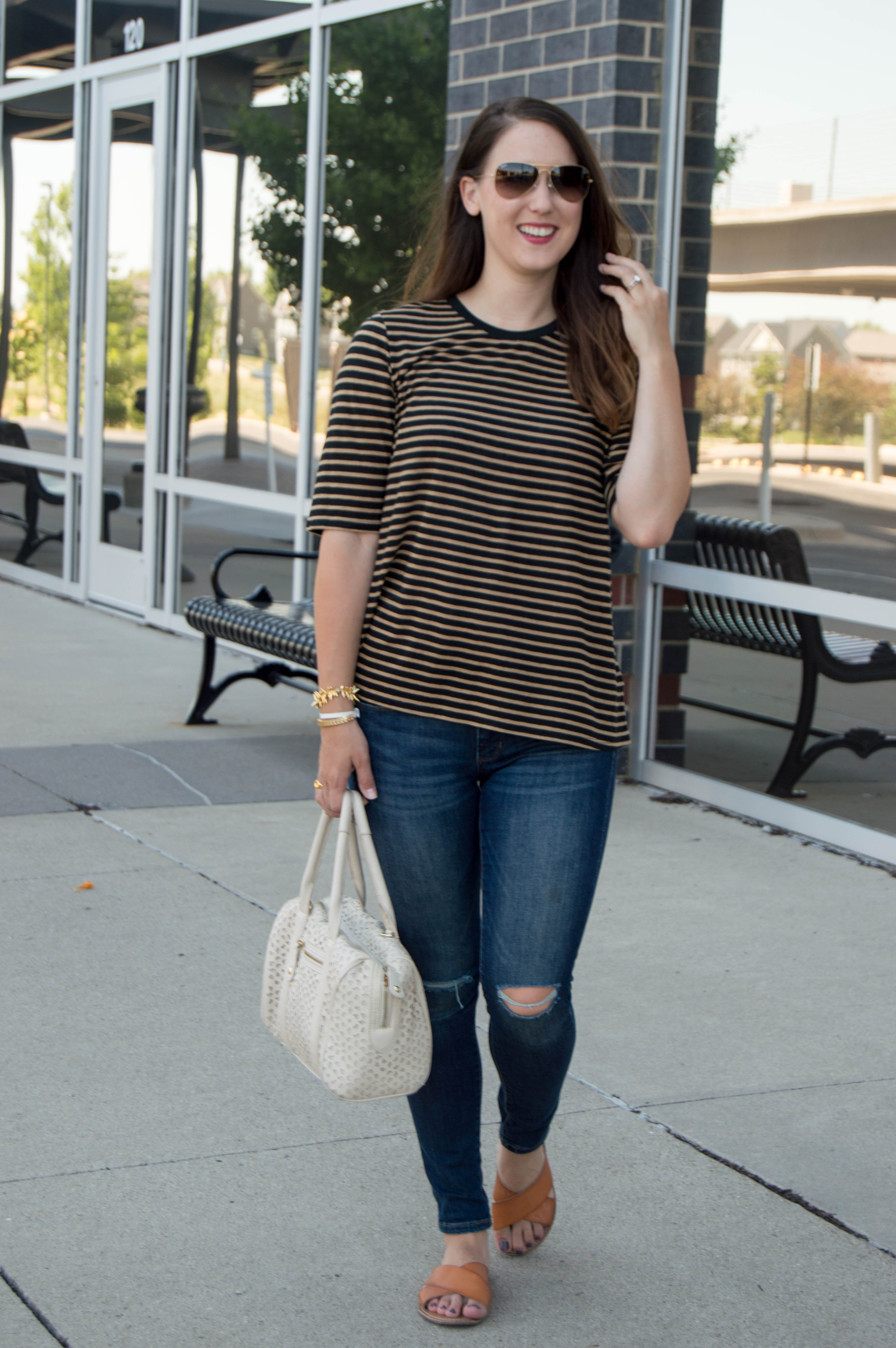 who what wear striped tee | target style | casual summer fashion